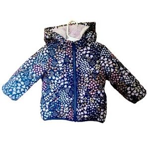 Carter’s Baby Girls Blue Floral Winter Coat- 18M